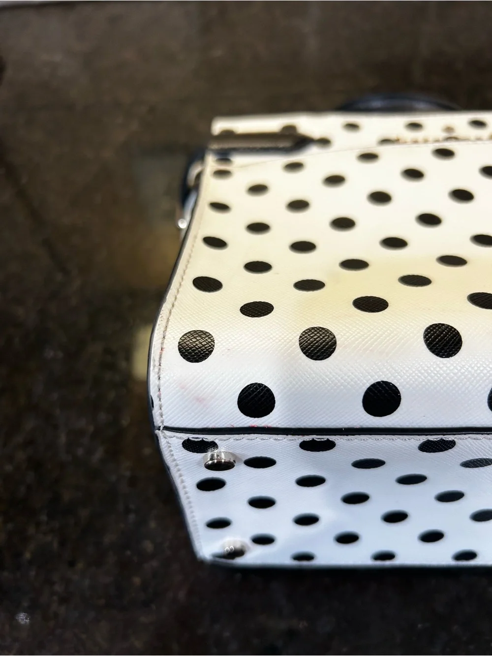 Kate Spade  Black and White Polka Dot Satchel